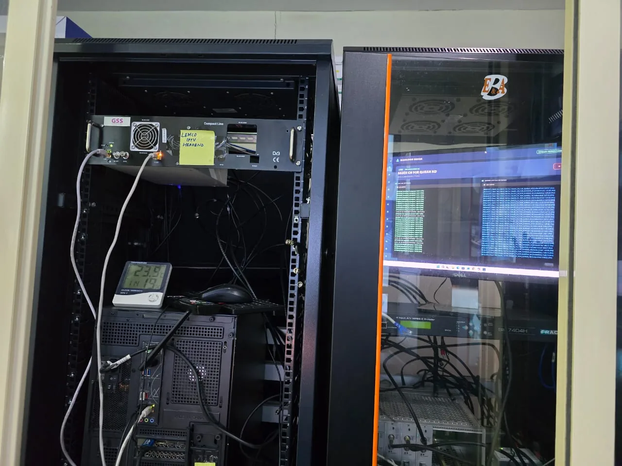 Dammam hotel and facility integration example showing iPTV Headend and Middleware Rack Configuration - Raco Hotel Jeddah